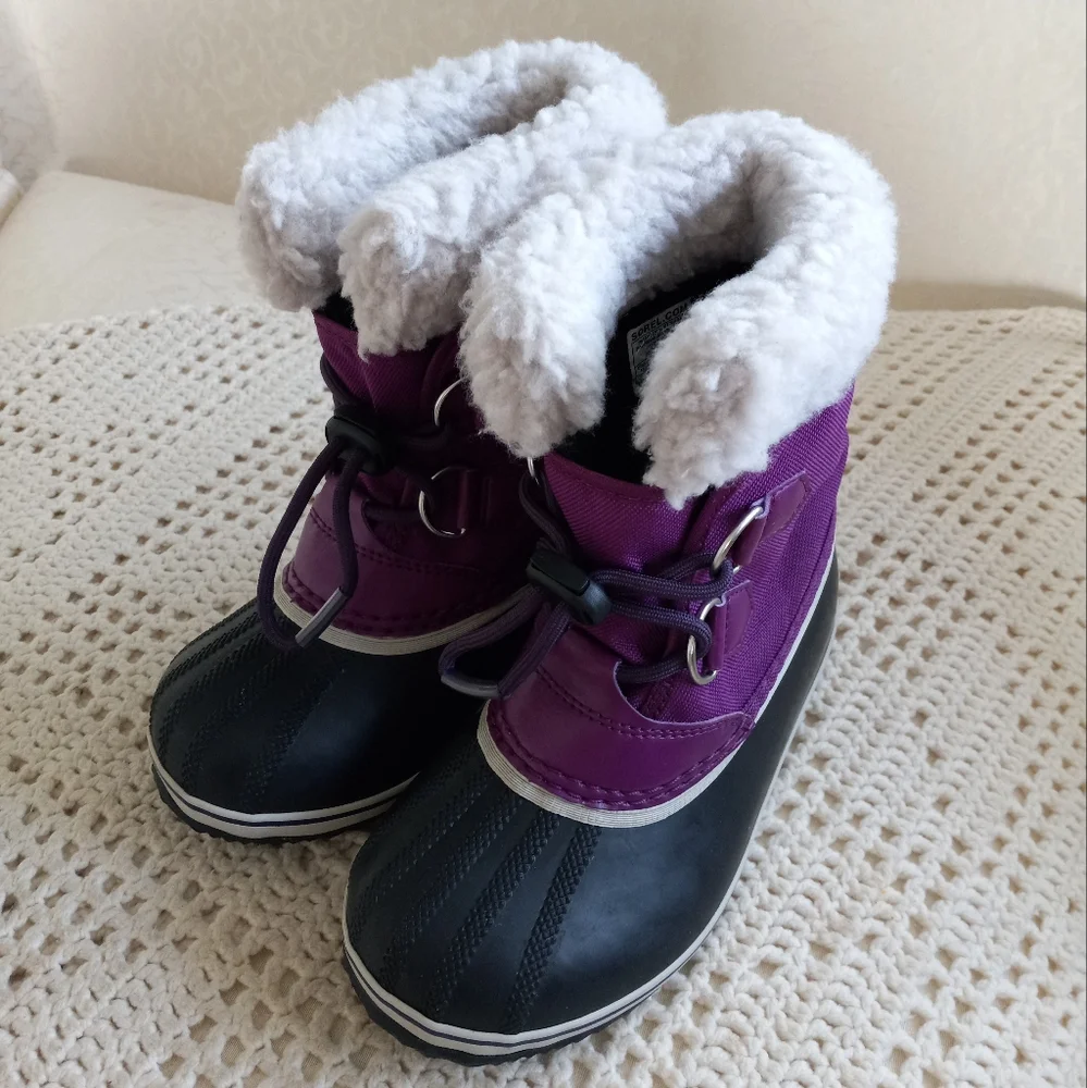 Sorel Children Yoot Pac Waterproof Nylon Boots Wild Iris/Dark Plum sz.13